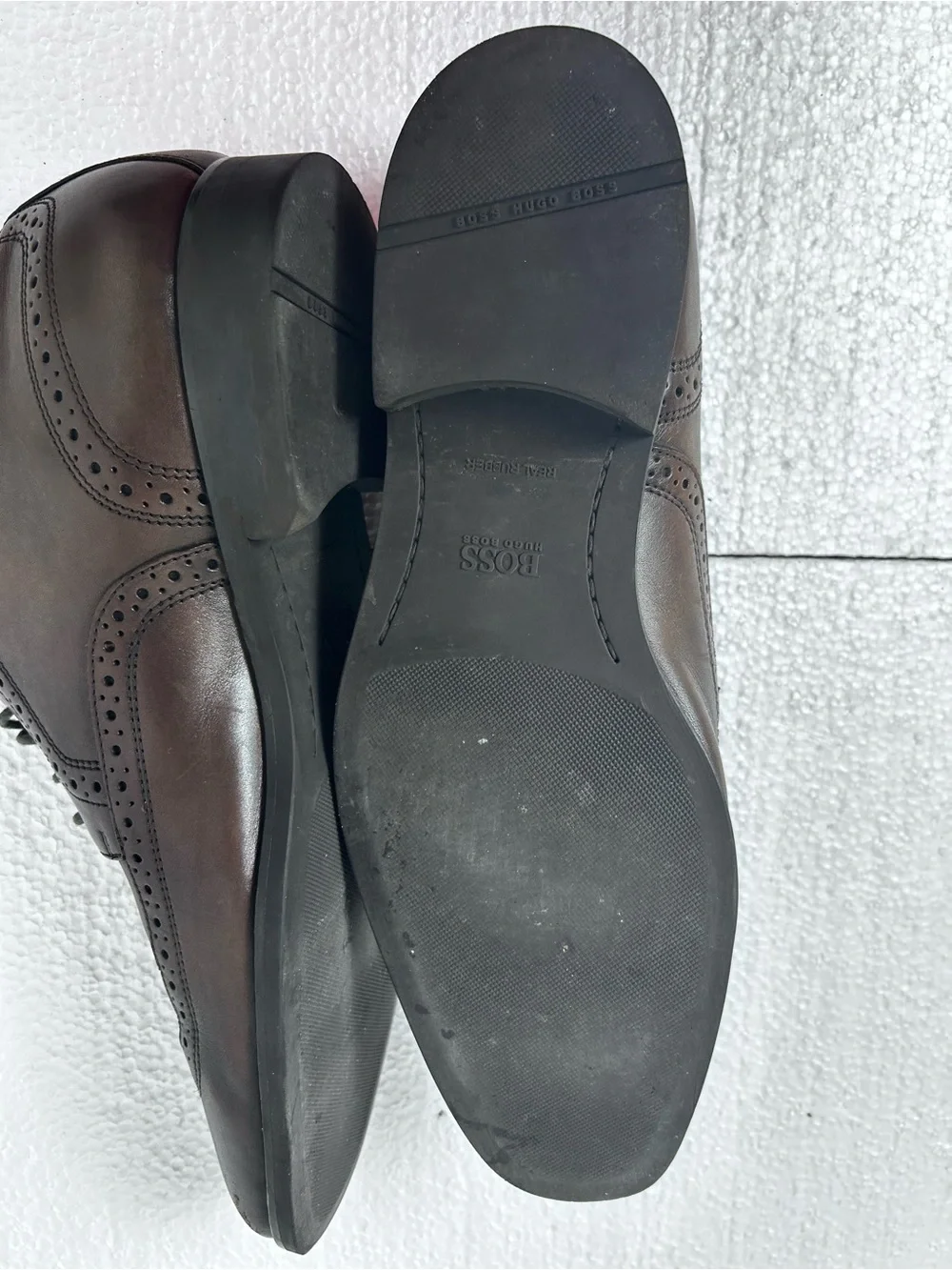 Hugo Boss Men's Dark Brown Wingtip Derby Shoes